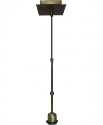 Colgante 1 Luz Con Floron Forrado En Piel Marron Y Embellecedor De Hierro