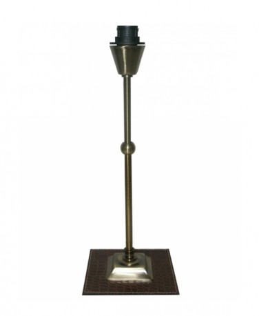 Sobremesa De 52 Cm Con Base Cuadrada De 12 Cm Y Forrada En Piel