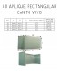 Aplique rectangular canto vivo