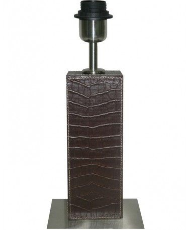 Sobremesa De 33 Cm Rectangular Forrado En Piel Y Base Metalica De 15 Cm 