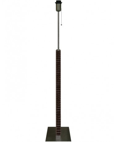 Pie Salón 137 Cm Altura Forrado En Piel Con Una Base Cuadrada De 25 Cm