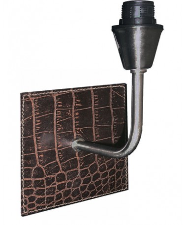 Aplique Forrado En Piel 1 Luz Con Placacuadrada De 12 Cm Forma De "L"